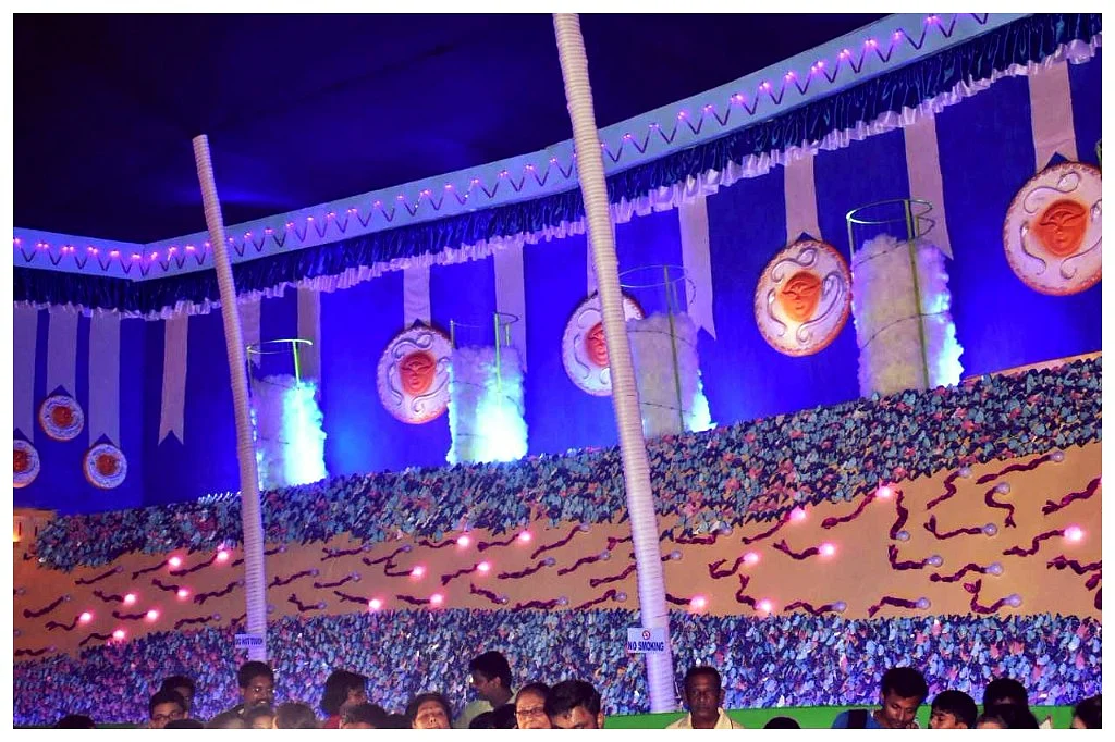 The pandal also hows travelling sperms. (Photo Courtesy: Purbalok Sarbojanin)