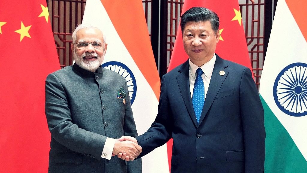 Modi and Xi at the BRICS summit.&nbsp;