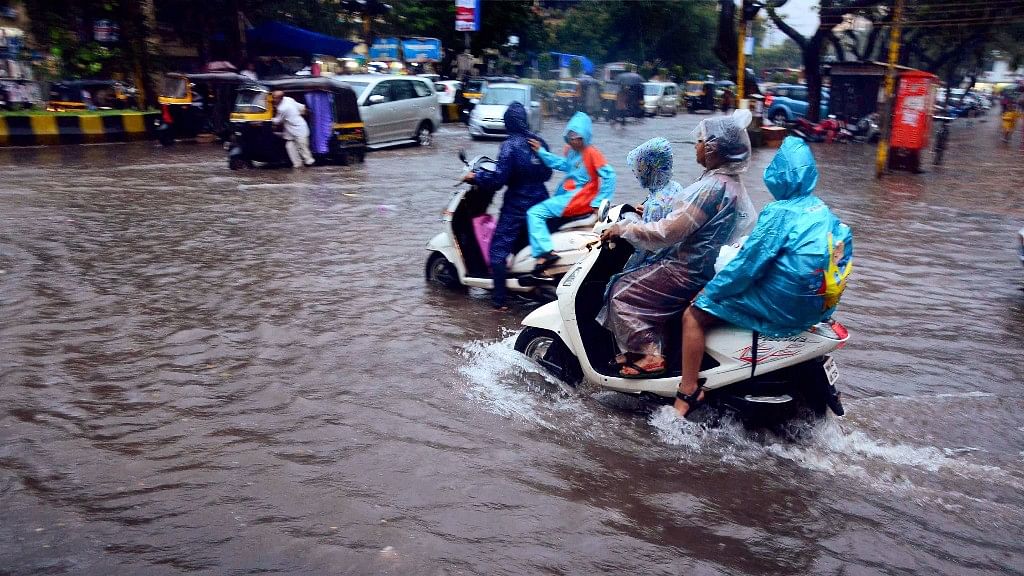 Flooded roads in Navi Mumbai on Tuesday.&nbsp;