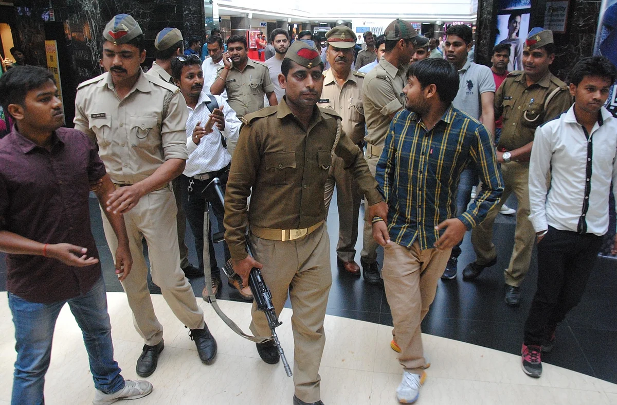 Uttar Pradesh police’s Anti-Romeo squads at work in Lucknow on 22 March 2017. 