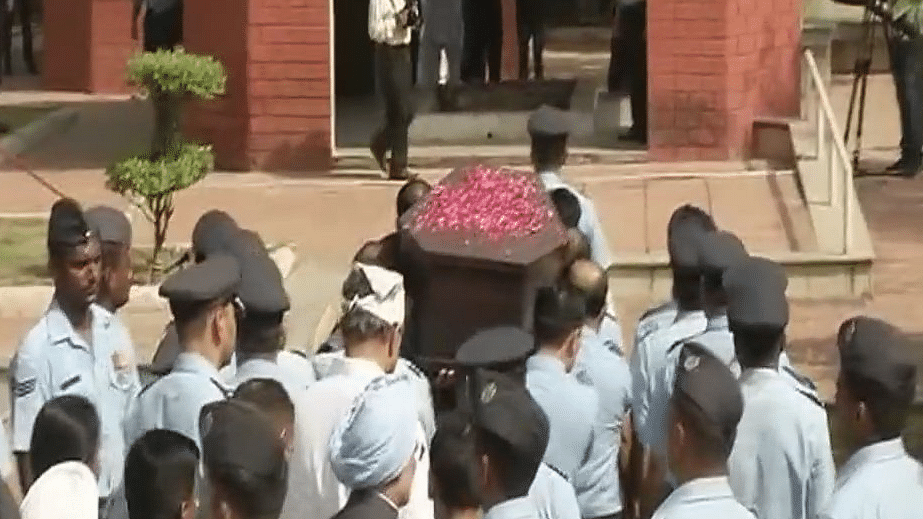 Last rites of Marshal of Indian Air Force Arjan Singh begin.