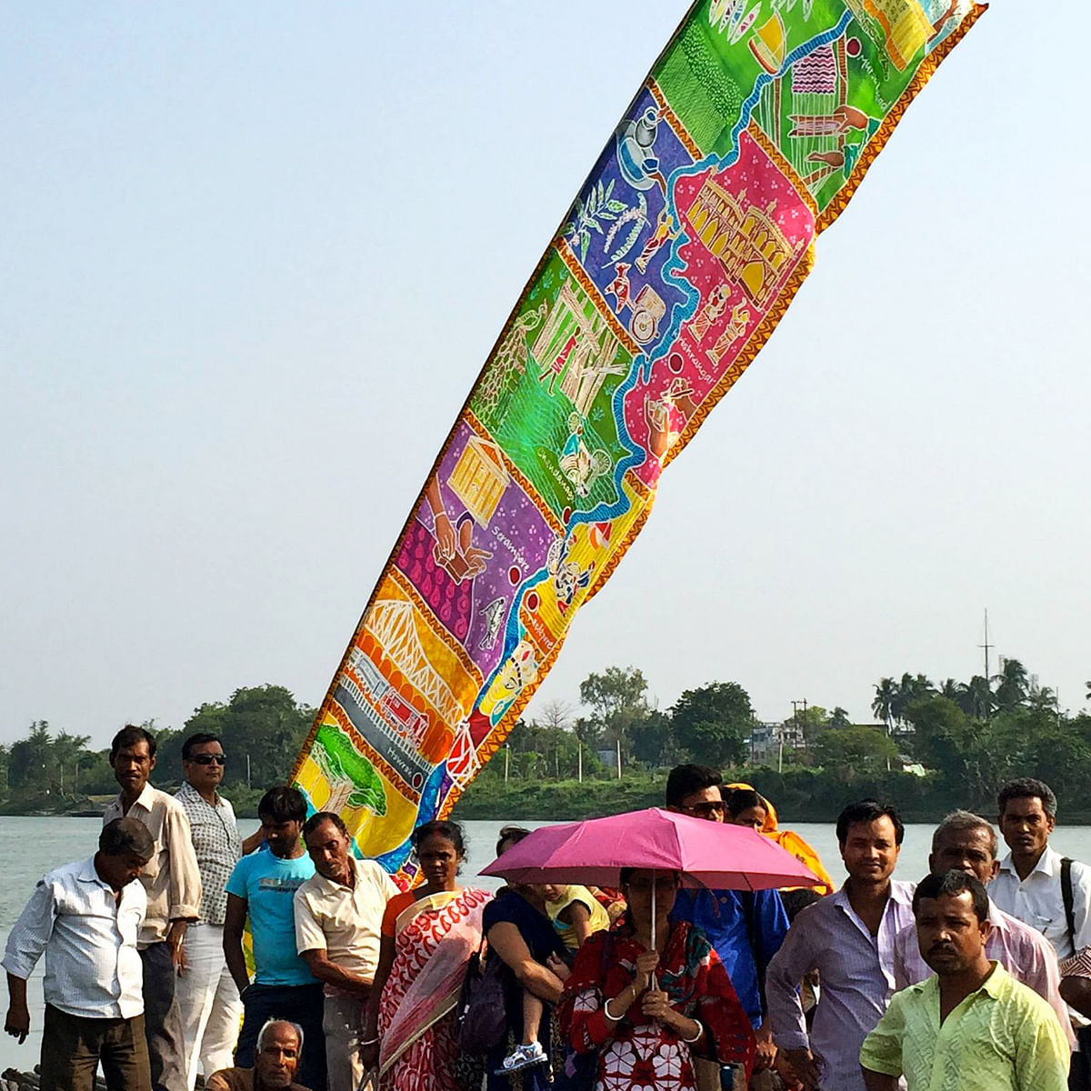 Exploring the relationship between London and Kolkata, 20 colourful Murshidabad scrolls fluttered in the British sky