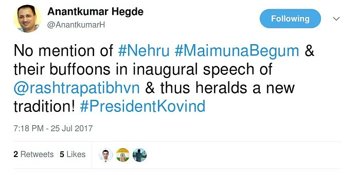 What Minister Anantkumar Hegde’s Tweets Tell Us About His Mindset