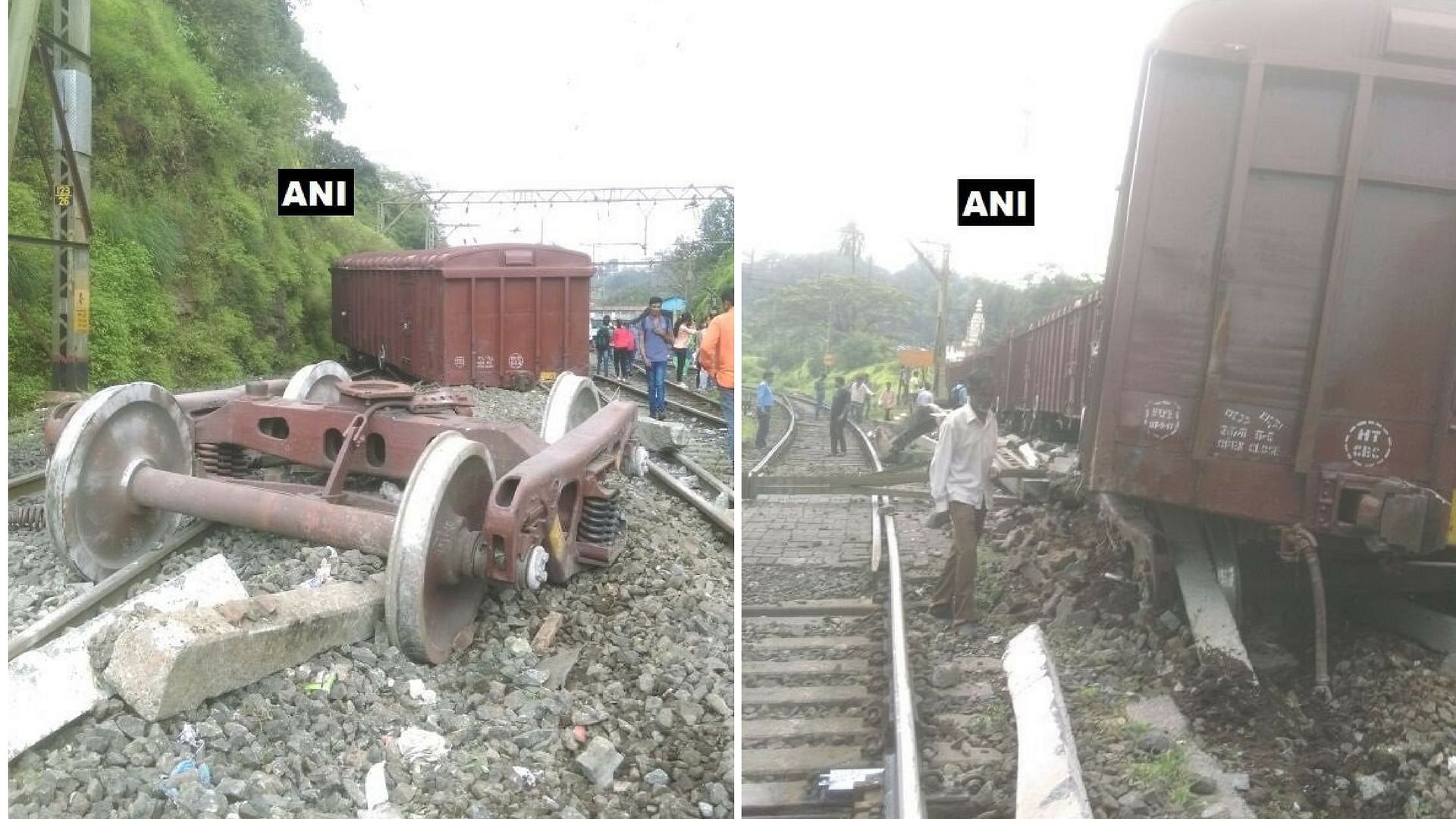 

Two wagons of a goods train derailed near Khandala on Thursday.