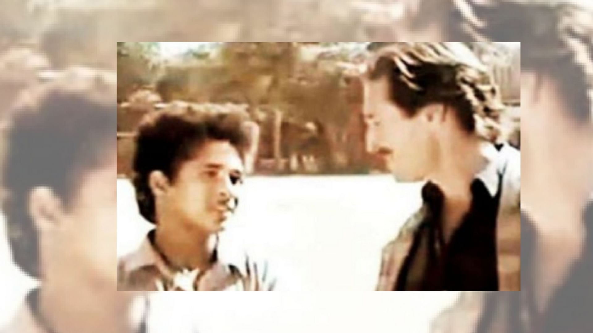 Tom Alter interviewing Sachin Tendulkar in 1988.