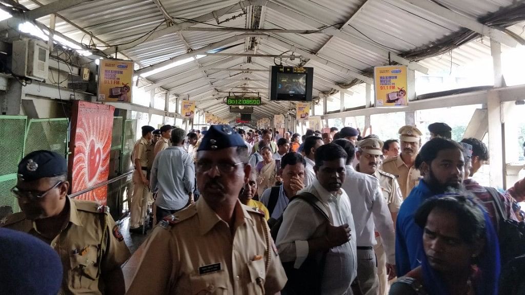 Police rushed to the Elphinstone station after the stampede broke out.