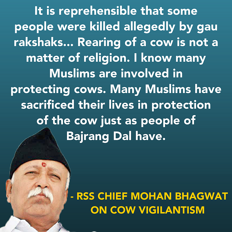 Cow Vigilantism is Beyond Religion, Says Mohan Bhagwat on Dussehra