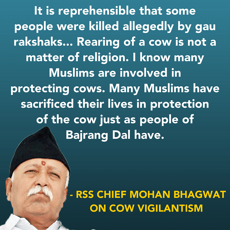 “Many Muslims have sacrificed their life for protecting cows,” he said in his address.