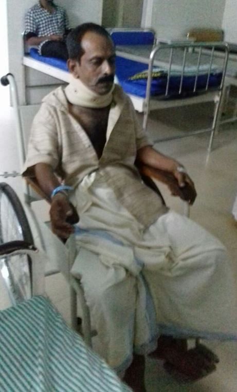 Sajeev Gopalan was assaulted in presence of his wife and children outside his house.