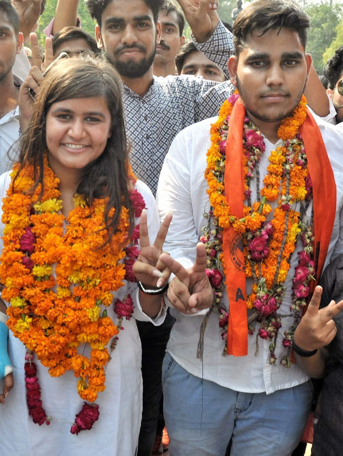

The Congress-affiliated NSUI won two of the four seats. The other two were bagged by the RSS-backed ABVP.