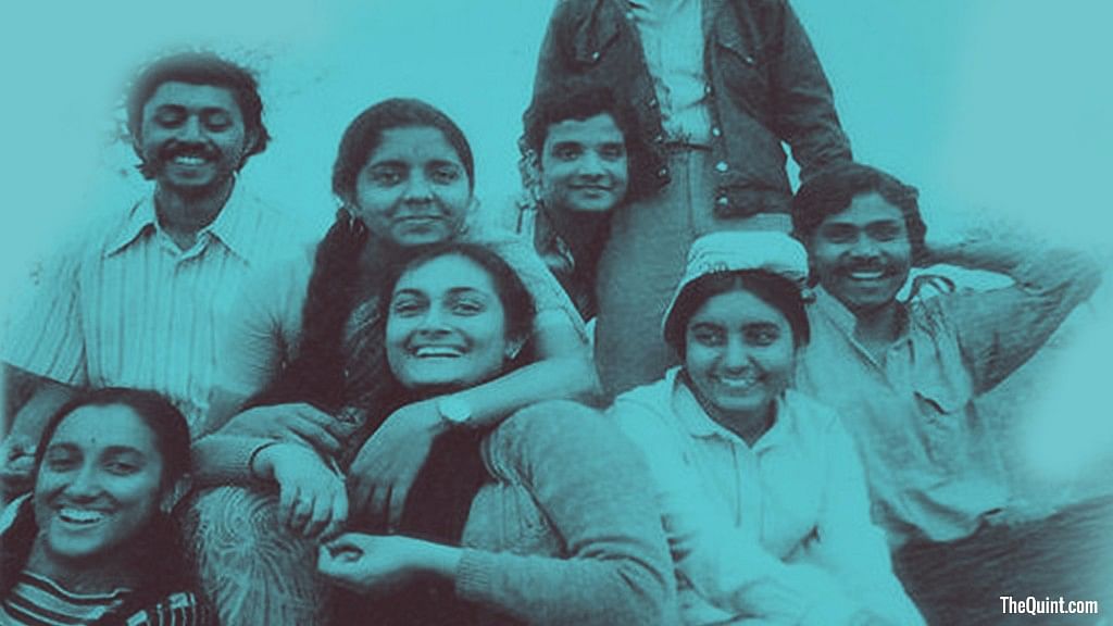 An old picture of Nirmala Sitharaman with her friends from JNU.