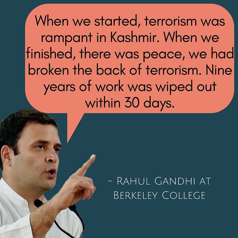 Rahul Gandhi spoke at a conclave in the University of California, Berkley. 