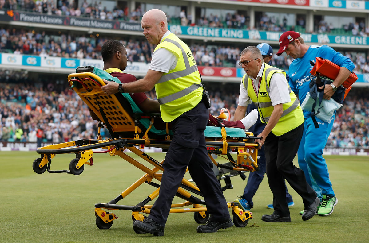 ...and is wheeled out of the field broken.