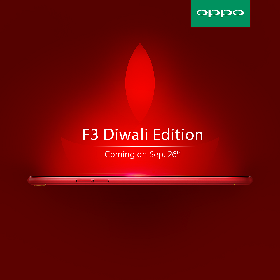 The OPPO F3 Diwali Edition Selfie Expert and Leader comes in a vivid red with a metallic luster that really makes it stand out (Photo: Oppo)