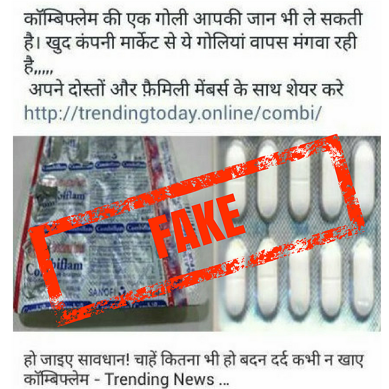Viral Text Claiming Combiflam Can Kill You is False & Misleading