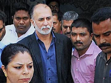 File image of Tarun Tejpal leaving the court in Goa.