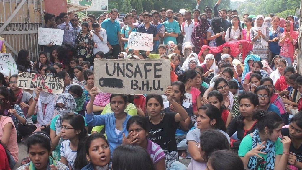 Students protests at BHU.