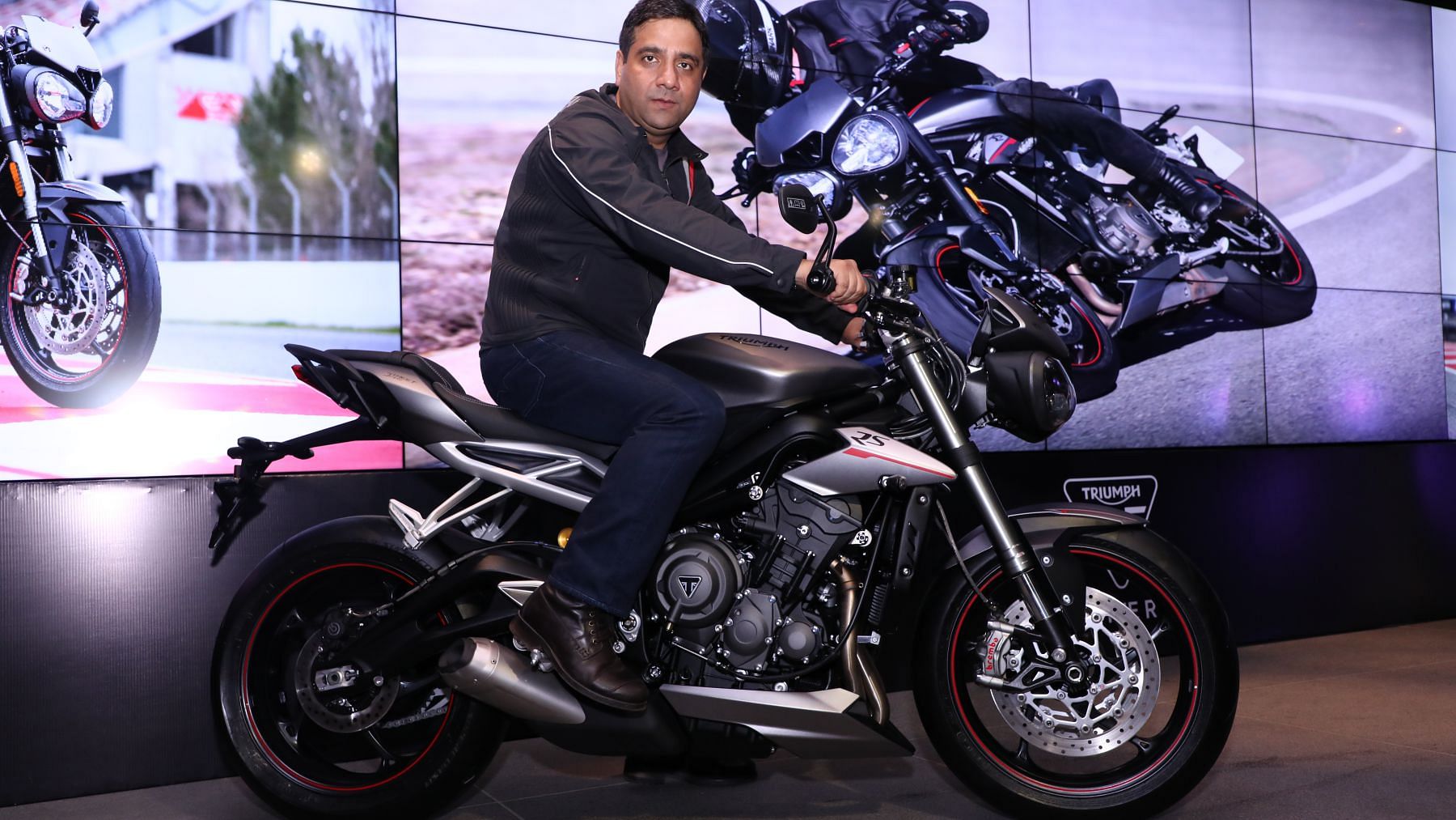 Vimal Sumbly, managing director, Triumph Motorcycles India astride the Street Triple RS.&nbsp;