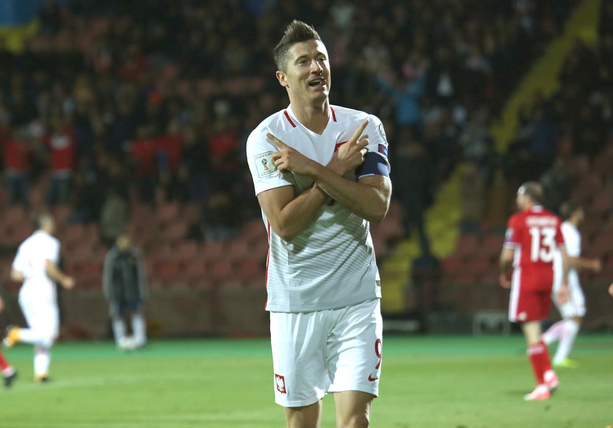 Poland’s Lewandowski became the most prolific scorer in a European qualifying campaign with 15, one ahead of Ronaldo