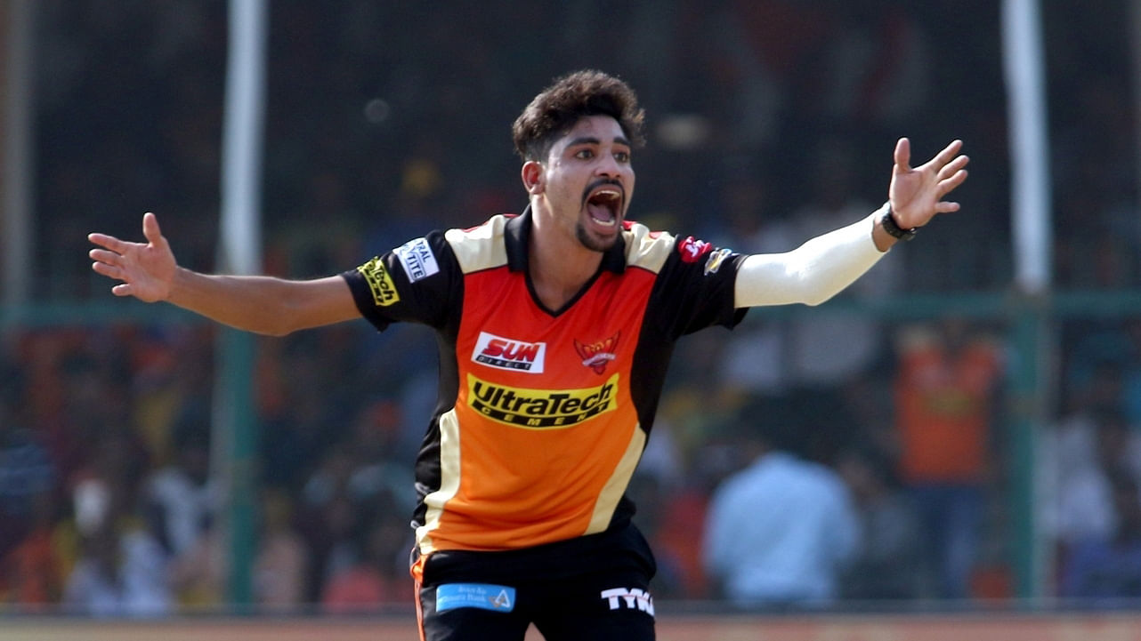 Mohammed Siraj in action during the IPL.