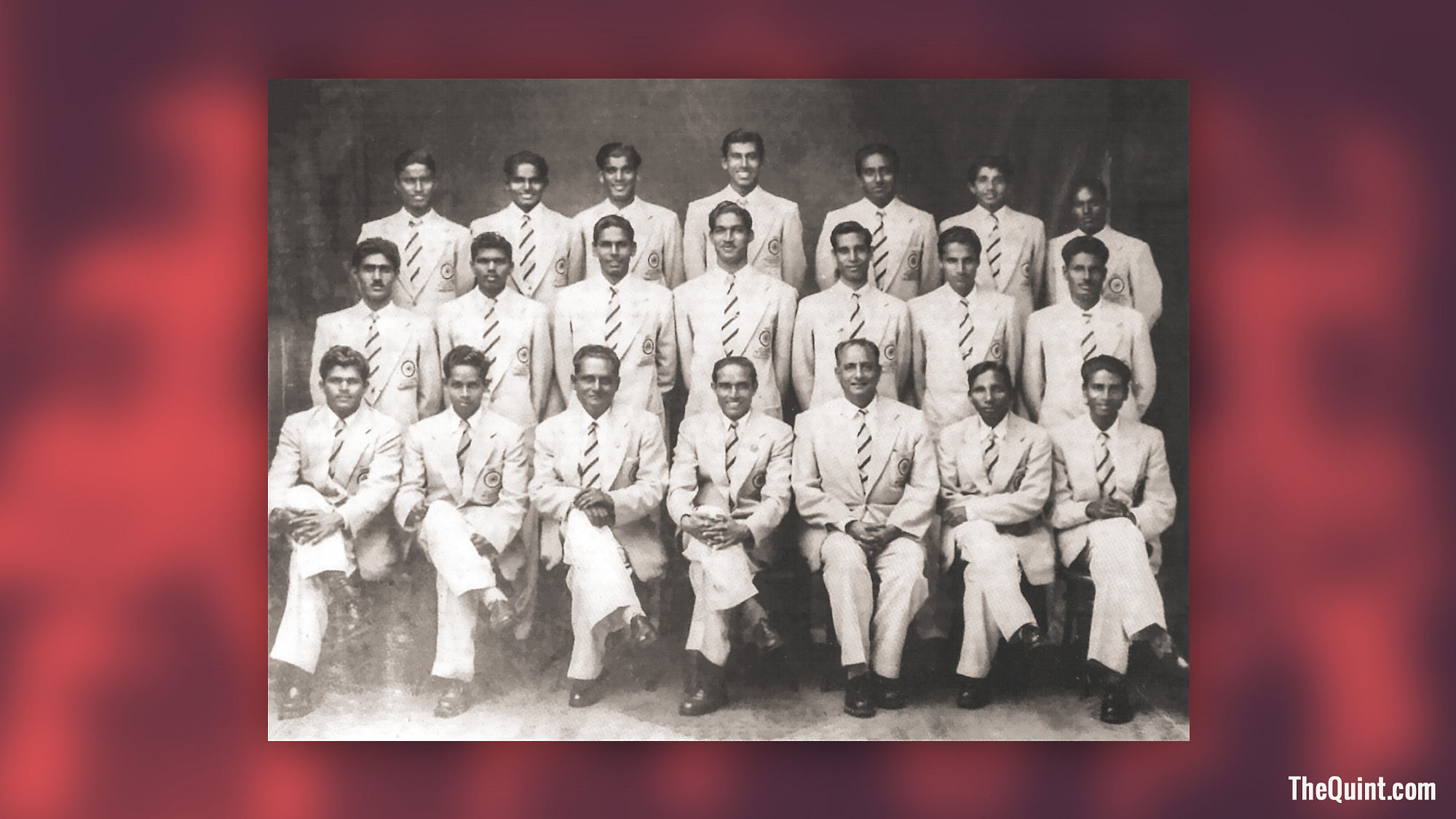 The Indian team that competed at the 1956 Melbourne Olympics.