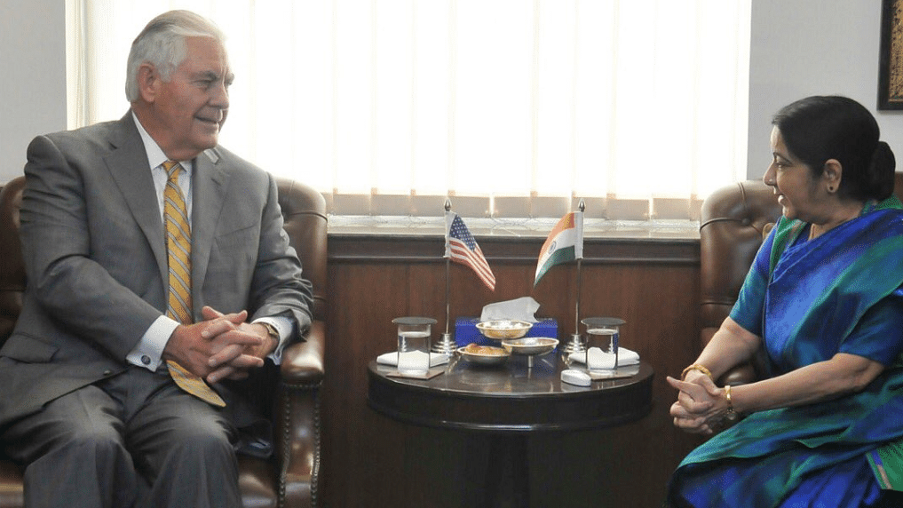  US Secretary of State Rex Tillerson and Sushma Swaraj.