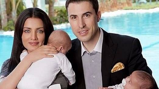 Celina Jaitley with her newborn sons.&nbsp;