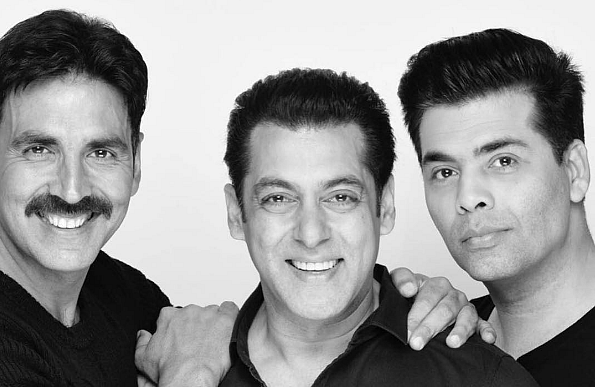 Akshay Kumar and Karan Johar with Salman Khan.
