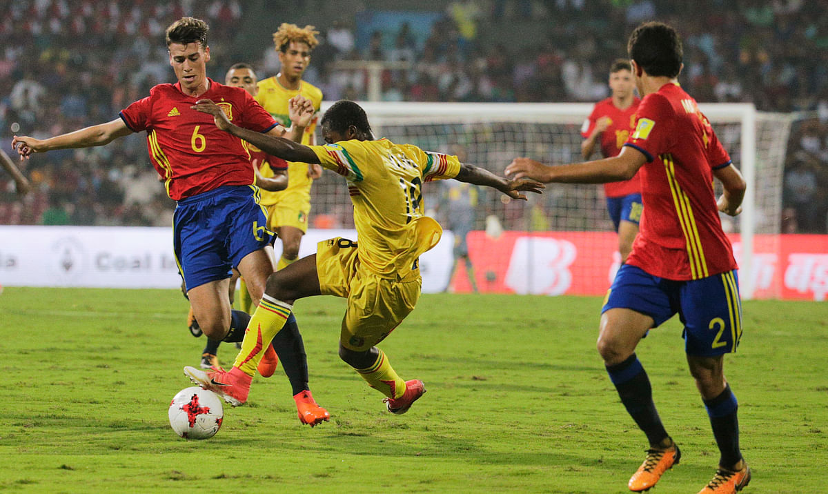 Spain beat Mali in the FIFA U-17 World Cup semi-final at the DY Patil Stadium in Mumbai on Wednesday.