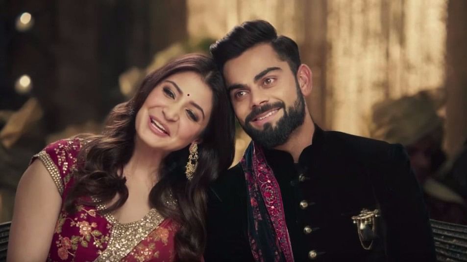 A still from the new ad featuring celebrity couple Anushka Sharma and Virat Kohli.&nbsp;