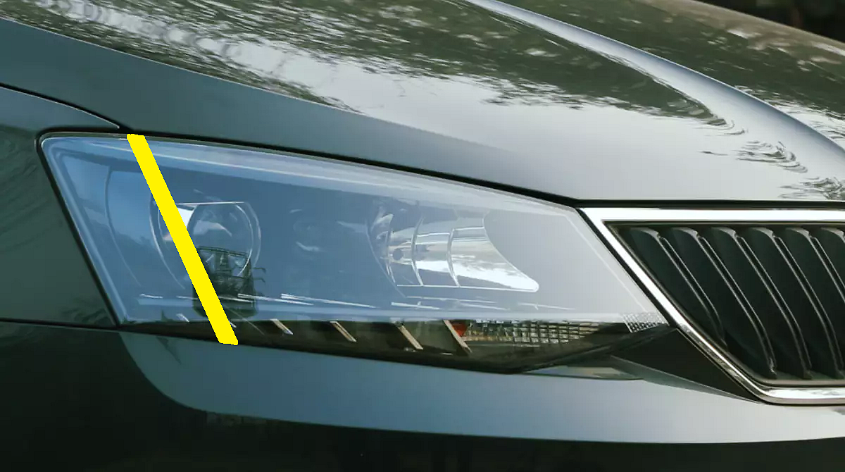 Gujarat requires motorists to paste a yellow sticker on the right side of the main beam on car headlamps.