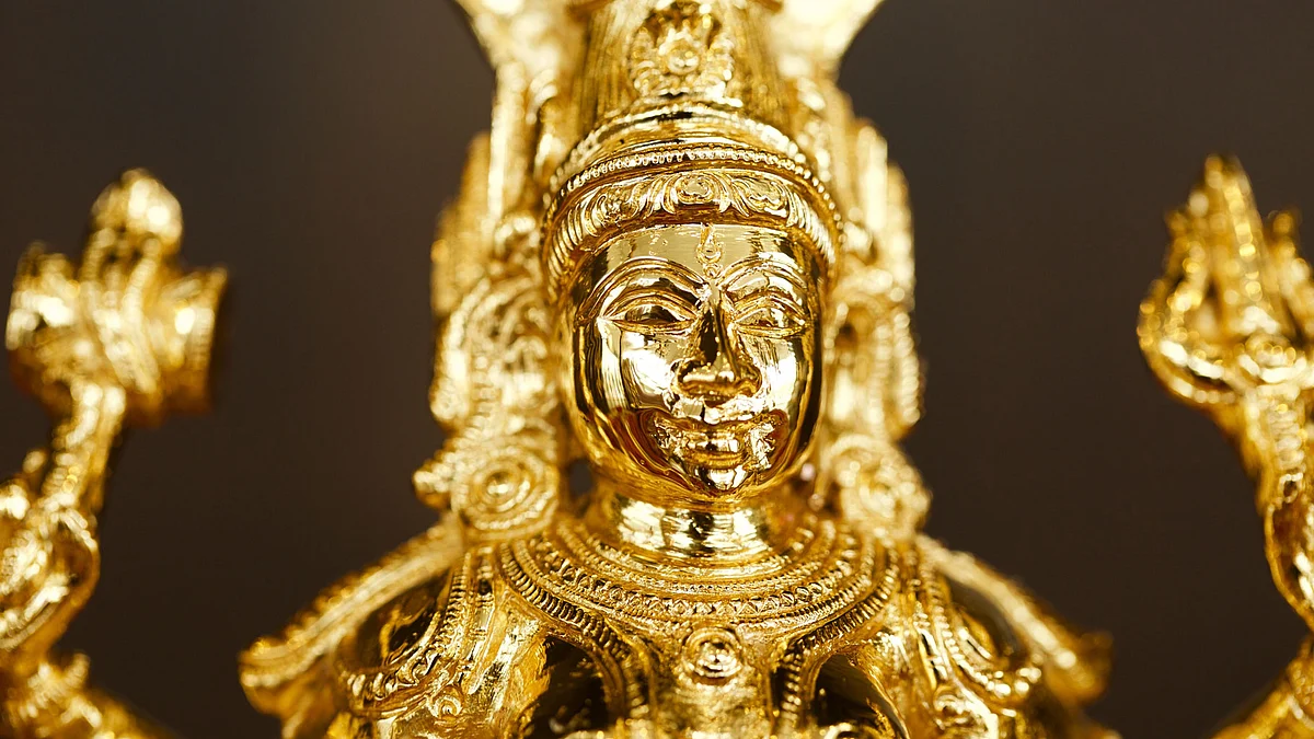 India is moving (albeit slowly) to modern techniques of gold plating, as opposed to the traditional gold leafing/gold plating. This image was taken at the Smart Creations factory in Chennai.
