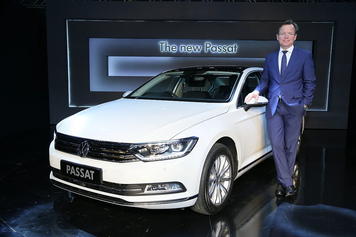 Steffen Knapp, director, Volkswagen Cars India with the new Passat. 