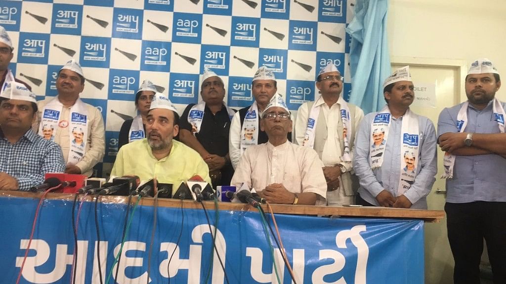 Aam Aadmi Party announces its candidates for Gujarat elections in Ahmedabad on Saturday.&nbsp;