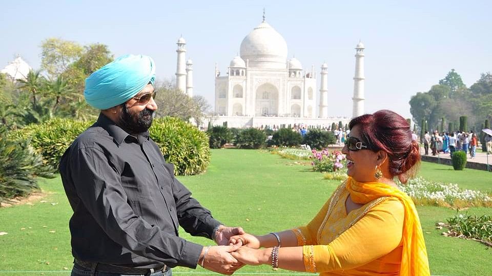 Jaspal Bhatti with his wife, Savita.&nbsp;