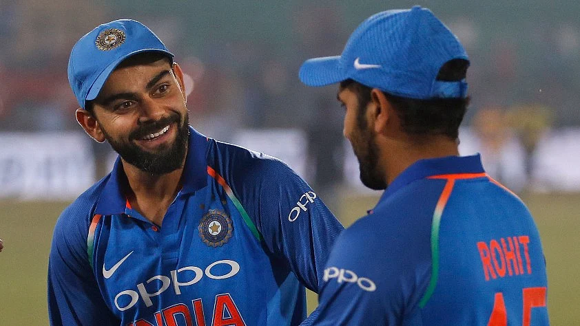 File pictures of Virat Kohli with Rohit Sharma.