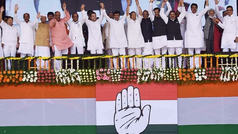 Rahul Gandhi at a rally in Nanded.