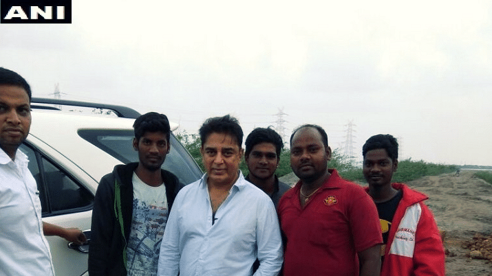 Kamal Haasan visited the Ennore creek on Friday.