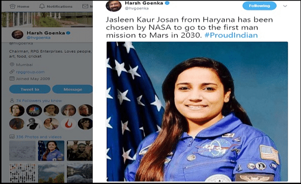 

Has Jasleen Kaur Josan become the first Indian astronaut to join the 2030 Mars Mission? Not yet, anyway.
