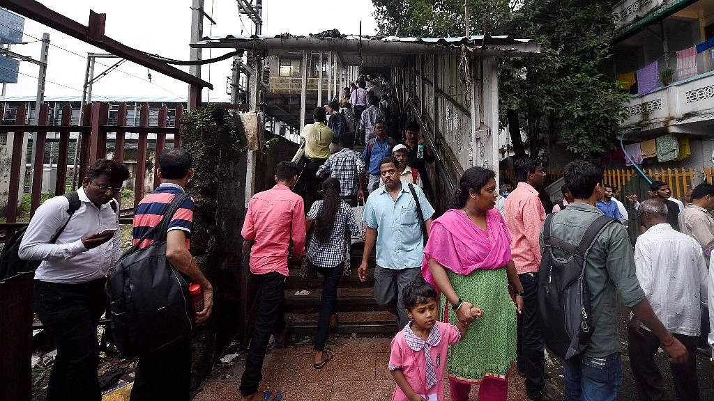 Mumbaikars at Elphinstone foot overbridge.