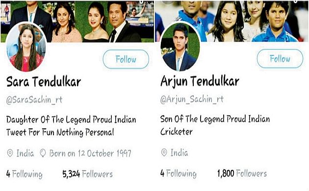 Sachin Tendulkar brought his earlier post to attention and said that neither Arjun nor Sara are on Twitter. 