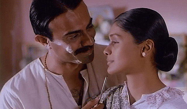Rajit Kapur and Pallavi Joshi in <i>The Making of the Mahatma.</i>