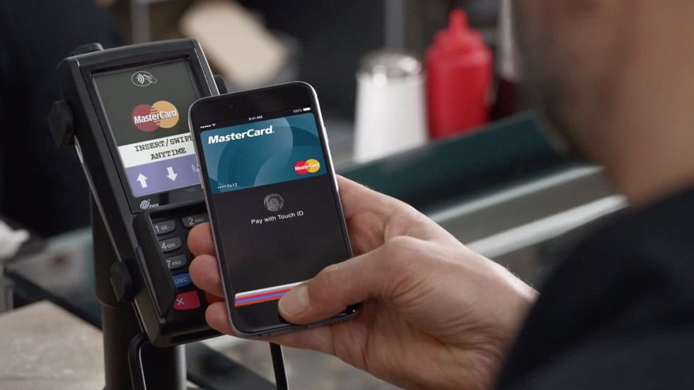 Apple Pay works on iPhone via NFC on payment terminals.&nbsp;
