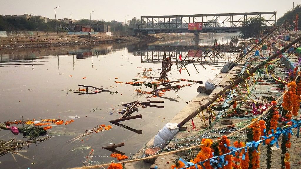 Waste accumulated at the Kalyanpuri Ghat after the Chhath Puja.