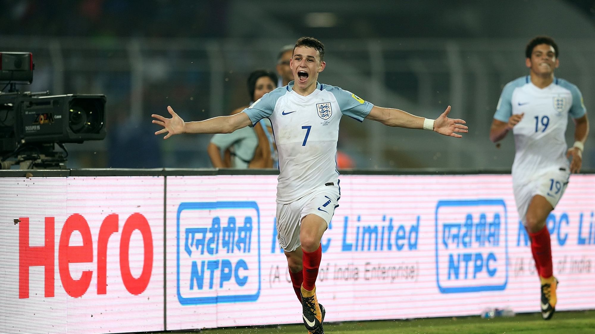 England’s Phil Foden after scoring his brace.