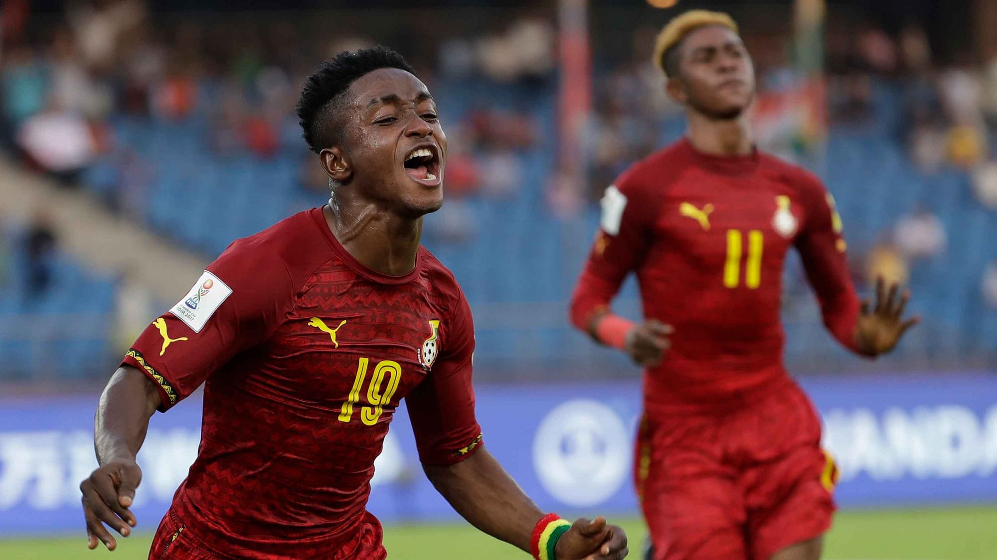 Ghana’s Sadie Ibrahim celebrates a goal.