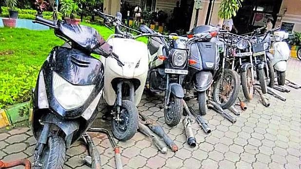 Motorcycles seized by Bengaluru police. 