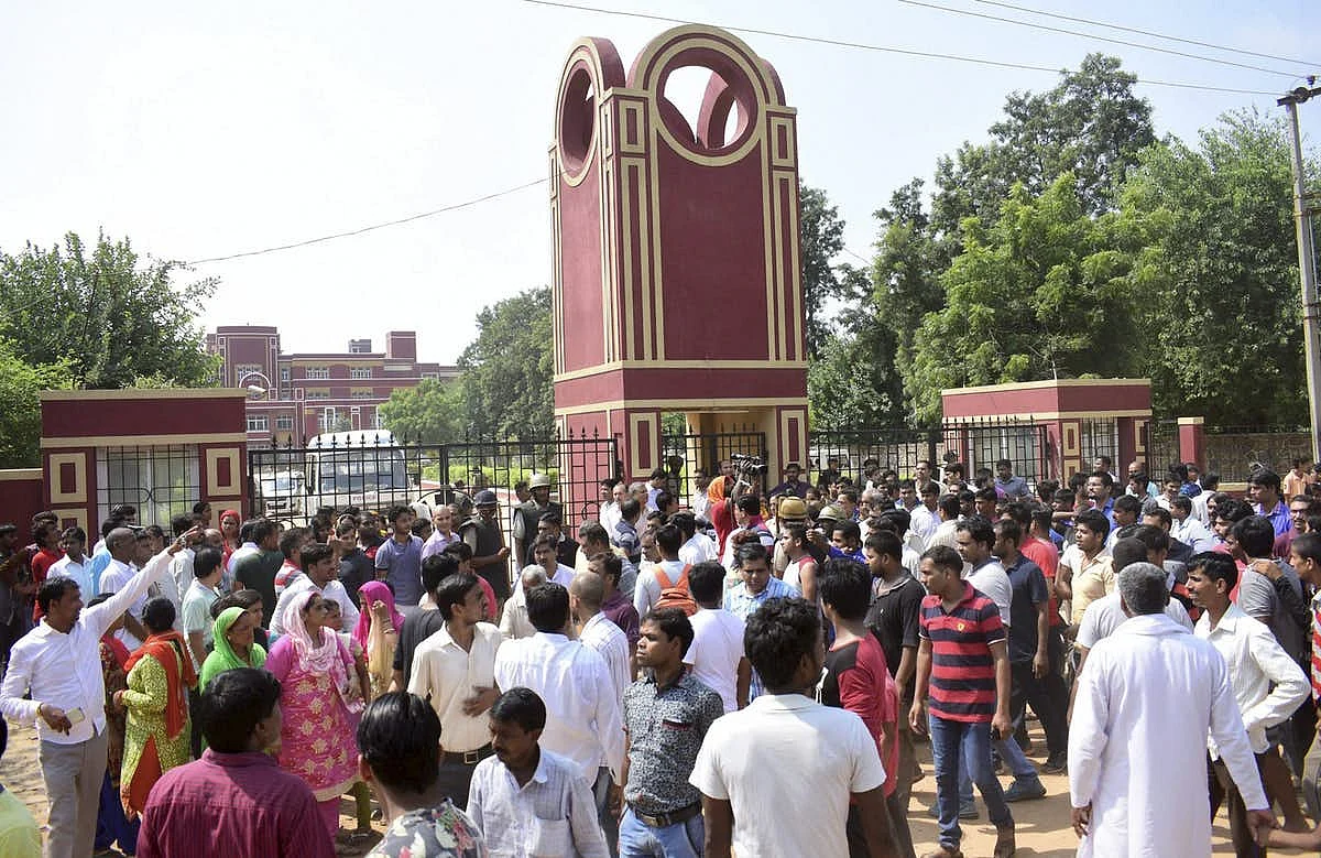 Protests erupted outside the school following the murder of 7-year-old Pradhyumn.