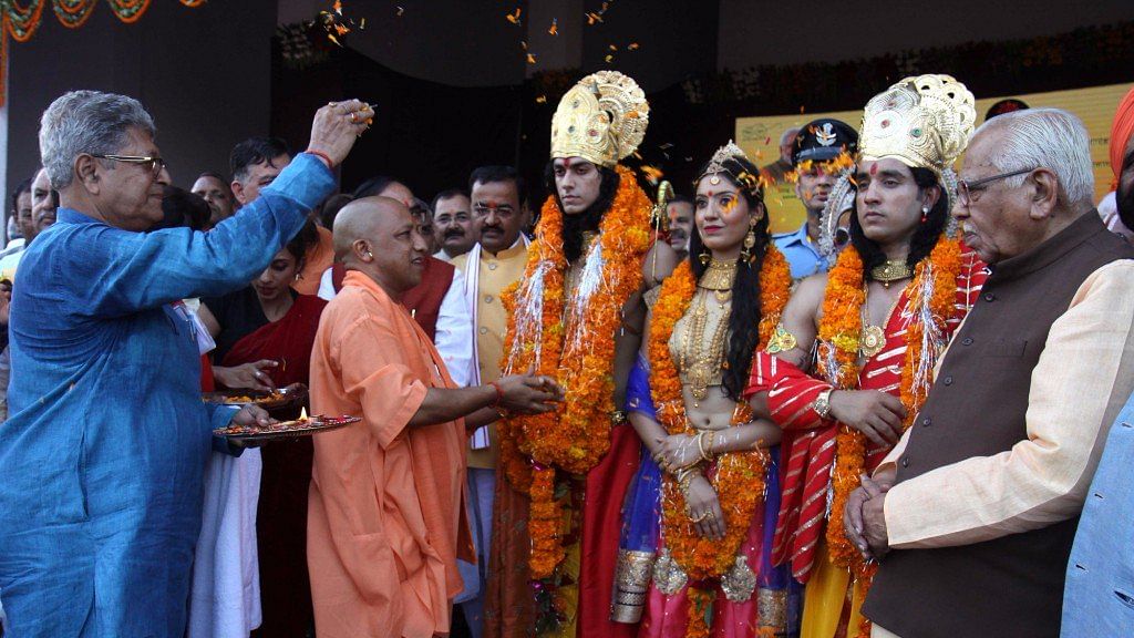Uttar Pradesh Chief Minister participates in the Diwali celebration in Ayodhya.