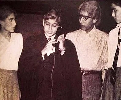 Amitabh Bachchan perfoming on stage at Sherwood College, Nainital.